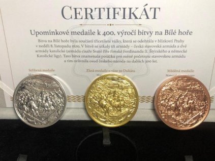 medaile k 400 vyroci bitvy na bile hore 1620 2020 pouze 10 sad 89719461