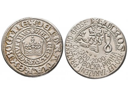 Stříbrná medaile  - 700 let zahájení ražby pražských grošů RR!!