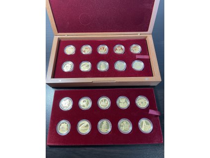 2x Sada 10ks Zlatých mincí ČNB -  Kulturní památky technického dědictví (PROOF)