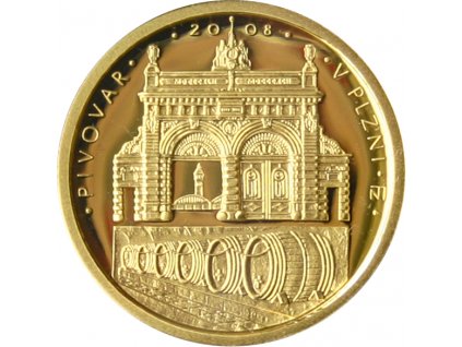 000227 zlata mince 2500 kc pivovar v plzni 2008 proof 01 det