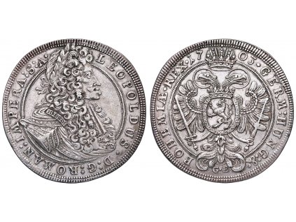 Tolar Leopold I. 1703 G.E. (Praha) R! Velmi vzácný!