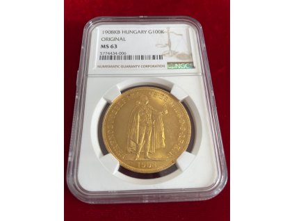 Zlatá 100 koruna 1908 KB František Josef I. (MS-63!!!)