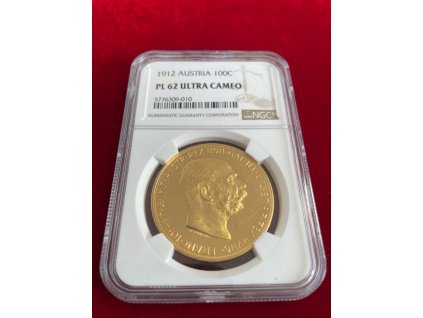 Zlatá 100 koruna 1912 František Josef I. (PL-62 ULTRA CAMEO!!!)