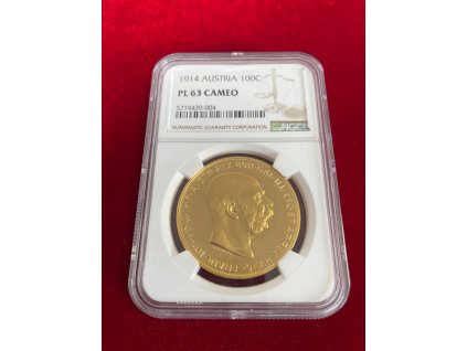 Zlatá 100 koruna 1914 FJI. (MS-63 PL CAMEO!!!)