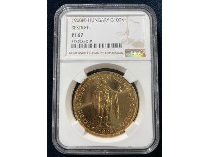 Zlatá 100 koruna 1908 František Josef I. (novoražba) PF-67!!!!