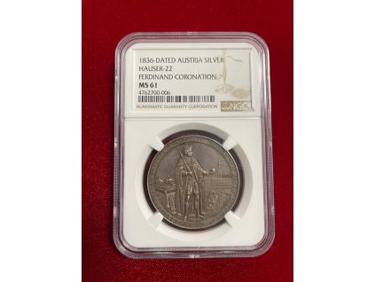Medaile Ag Ferdinand 1836 (MS-61 NGC) R!
