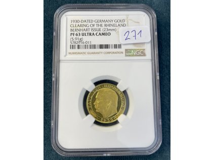 Zlatá medaile - Paul von Hindenburg (1930) MS-63 Ultra Cameo!!!!