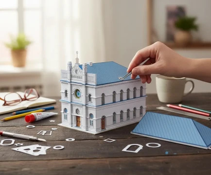 Synagóga v Senci – náš prvý vlastný papierový model.