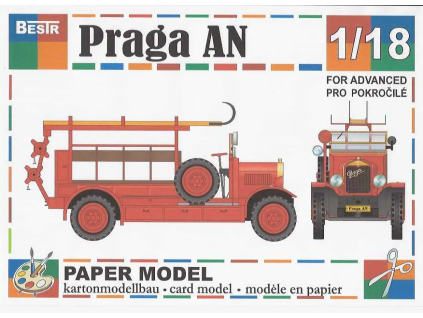 vyr 6499Papierovy model Hasicsky automobil Praga AN 1
