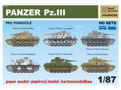 vyr 6674Papierovy model SET H0 Panzer Pz III
