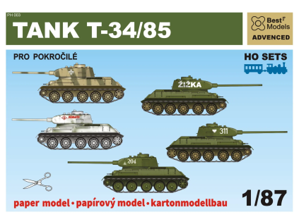 vyr 6676Papierovy model SET H0 8x Tank T 3485