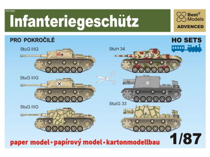 vyr 6677Papierovy model SET H0 Infanteriegeschutz