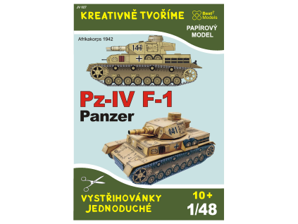 vyr 6719Papierovy model Panzer Pz IV F 1 Afrikakorps 1942