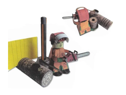 vyr 7037Papierovy model Drevorubac 1