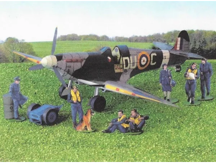 vyr 7041Papierovy model Britsky stihac Supermarine Spitfire MK 1