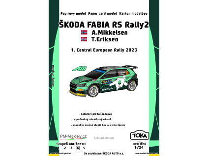 vyr 7202Papierovy model Fabia RS Rally 2 Mikkelsen
