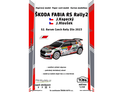 vyr 7203Papierovy model Fabia RS Rally 2 Kopecky