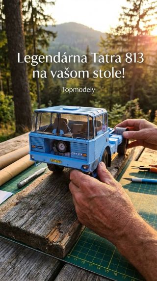 Postavte si legendu! Detailný papierový model ťahača Tatra 813 NTH je výzvou pre každého modelára. Skvelý kúsok do zbierky.