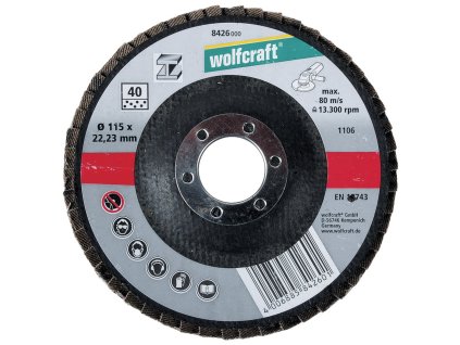 Wolfcraft lamelový brúsny tanier zrno 40, ø 115 mm 8426000