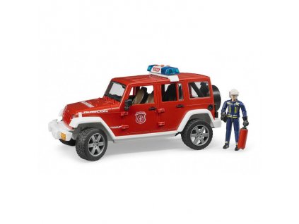 Jeep Wrangler hasičské vozidlo s hasičom