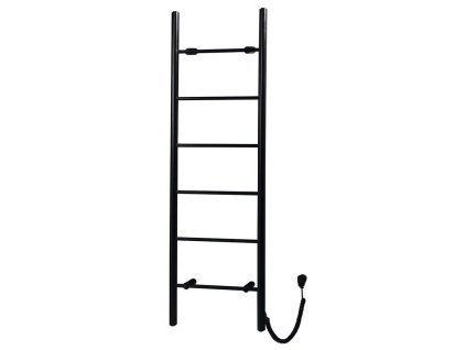SAPHO KARBO elektrický sušák ručníků, kulatý, 500 x 1600 mm, 120 W, černá mat KB905