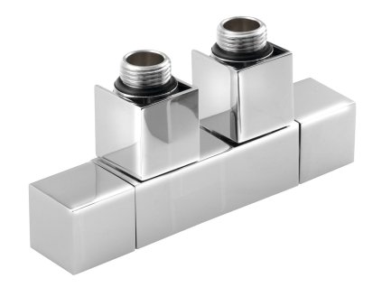 SAPHO CUBE TWIN připojovací sada ventilů pro středové připojení, chrom CP581
