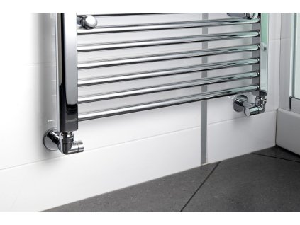 Sapho CORNER SIMPLY připojovací sada ventilů triaxiální, PRAVÉ provedení, chrom CP130