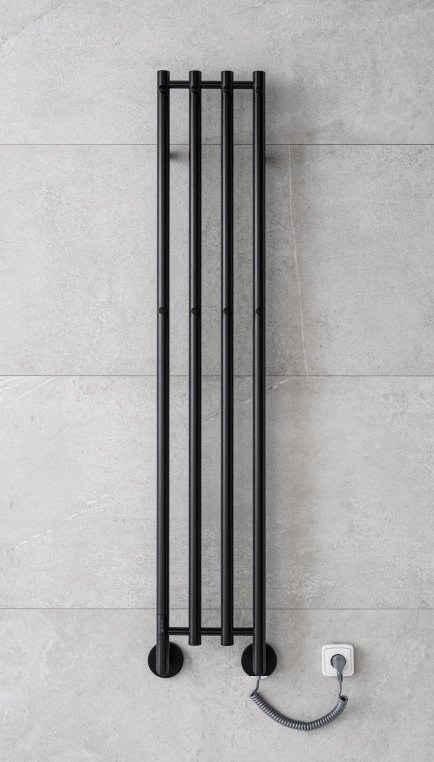 PMH Mona 331 x 1533 mm MO1 elektrický sušák barva černá, na stěně se zásuvkou