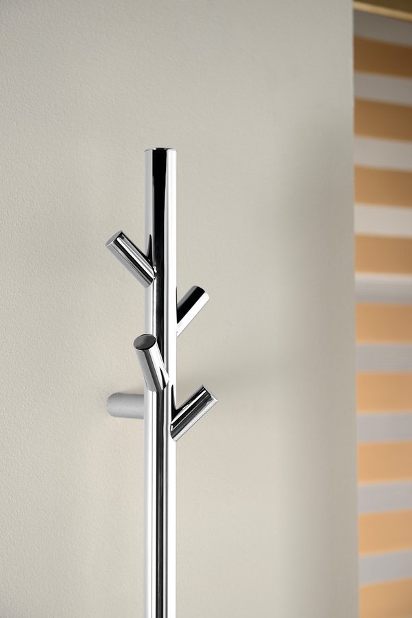 Sapho PASADOR elektrický sušák ručníků, kulatý, 150x1500 mm, 30 W, nerez lesk, detail háčků