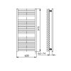 Aqualine TONDI E elektrické otopné těleso rovné 600x970 mm, 400W, bílá, DE460T