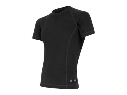 SENSOR Triko Merino DF pánské kr.rukáv - Černá
