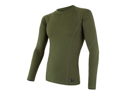 SENSOR Triko Merino DF pánské dl.rukáv - Safari Green