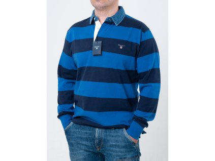Pruhované modré polo Gant