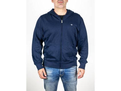 Pánska modrá mikina Gant na zips s kapucňou