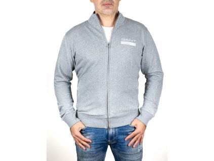 Pánska šedá mikina Gant na zips