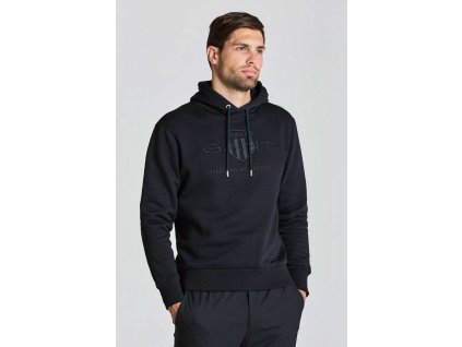 Čierna mikina s kapucňou Gant Reg Tonal
