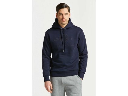 Tmavomodrá mikina s kapucňou Gant Reg Tonal