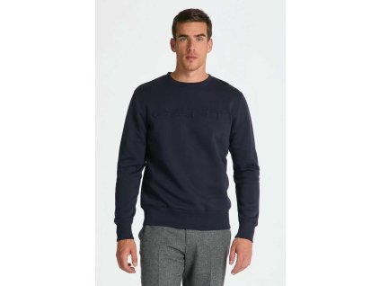 Klasická tmavomodrá mikina Gant Embossed