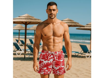Pánske biele plavky s exotickou potlačou Gant