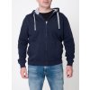 Pánska tmavomodrá mikina na zips a s kapucňou