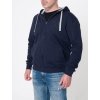 Pánska tmavomodrá mikina na zips a s kapucňou