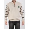 Pánsky béžový sveter s pruhovanými rukávmi GANT