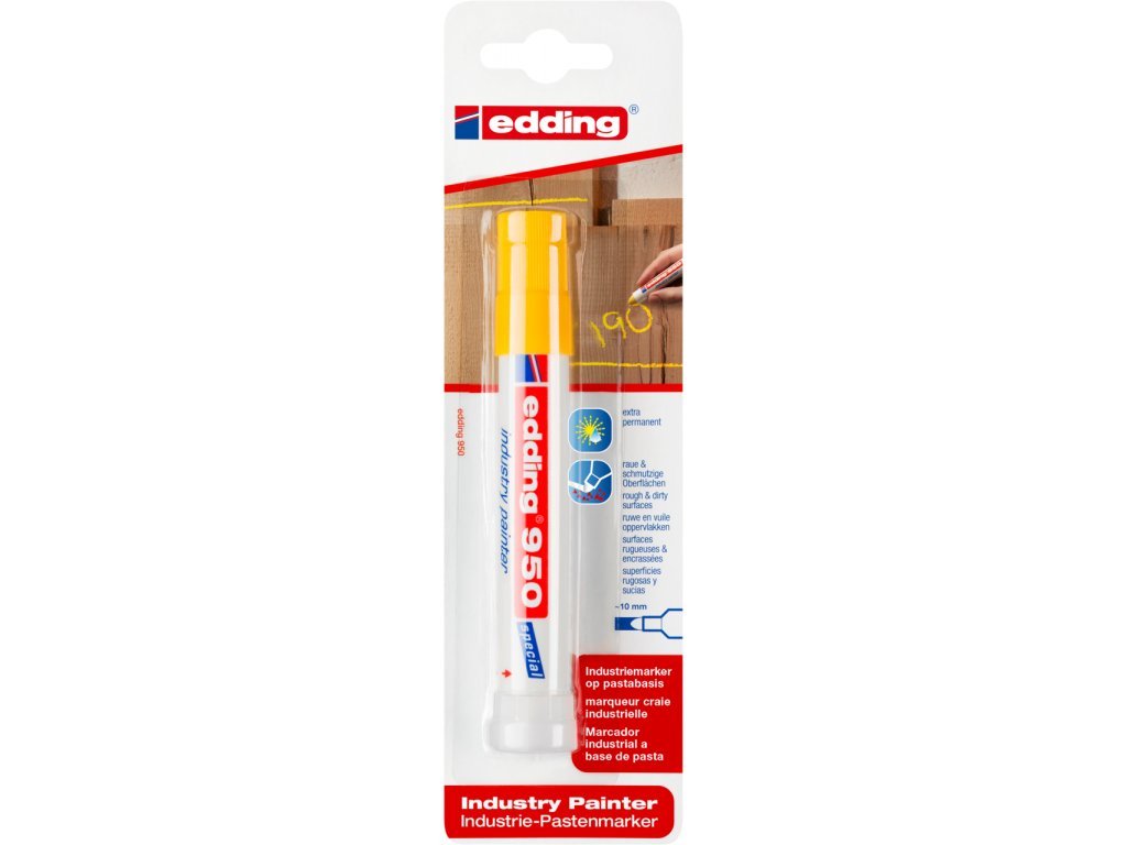 6599 14 edding 950 permanentni prumyslovy pastovy popisovac barva bily blister