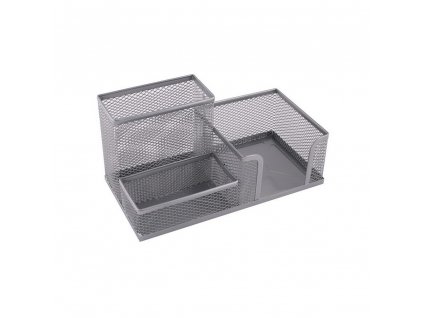 6437c84e7e722fbaa12edf9e przybornik na biurko siatka 205x103x98mm srebrny