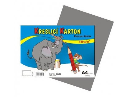 kreslici karton format a4 180g sedy 50 listu