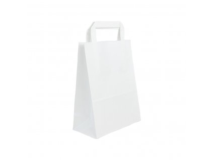 Papírová taška s plochým uchem bílá TnP 180/85/230mm 1ks