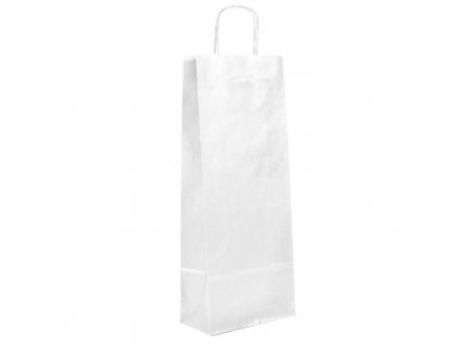 Papírová taška na lahev EKO bílá s proužkem