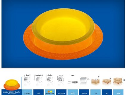 Sada dvou talířů PS 170mm 220mm 20+20ks