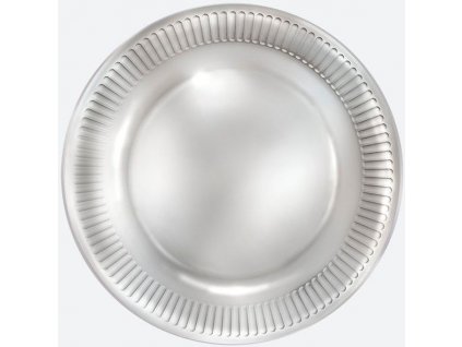 Papírový talíř stříbrný kulatý Ø180mm 8ks