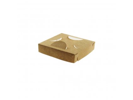 Papírové víčko na box hranaté kraft 145/145mm 50ks